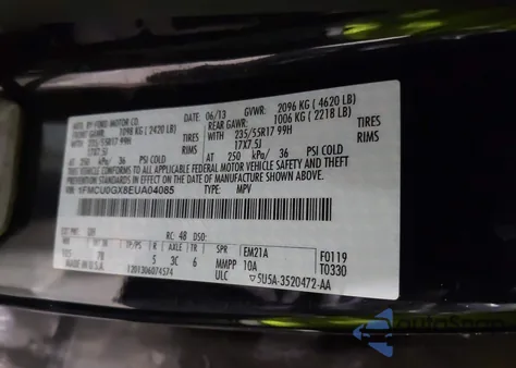 2014 Ford Escape Se from USA, damaged, VIN 1FMCU0GX8EUA04085